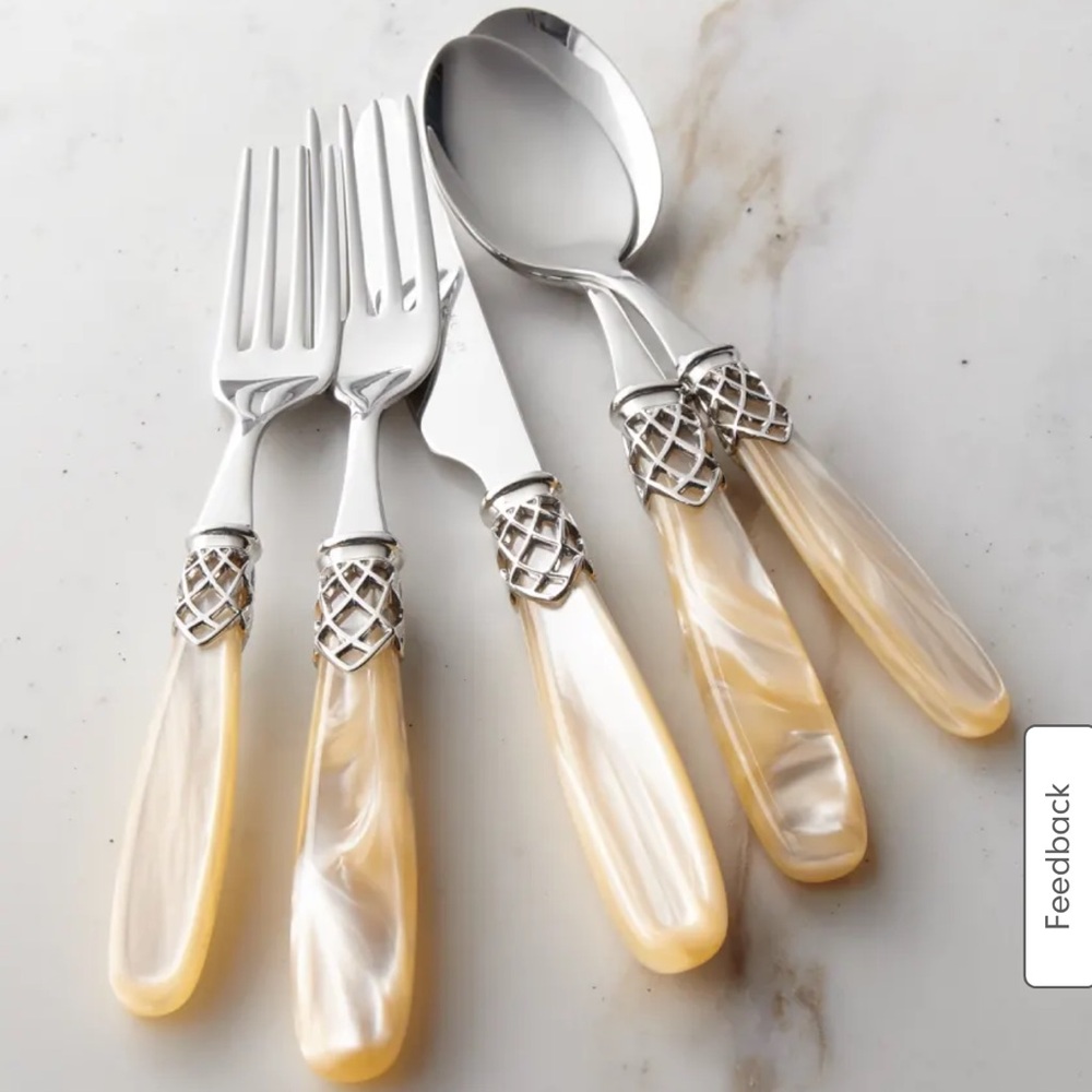 Neiman Marcus Paris Shine Champagne Pearl Cutlery Set - 2 boxes 40 piece total